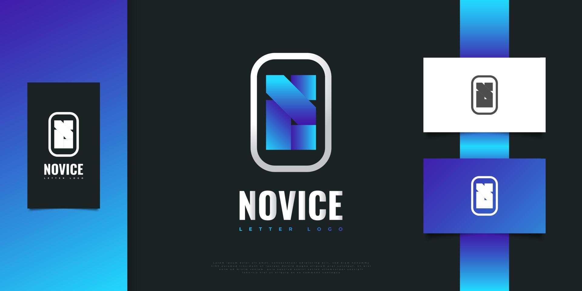 modern en abstract eerste n-logo-ontwerp in blauw en wit. grafisch alfabetsymbool voor bedrijfsidentiteit vector
