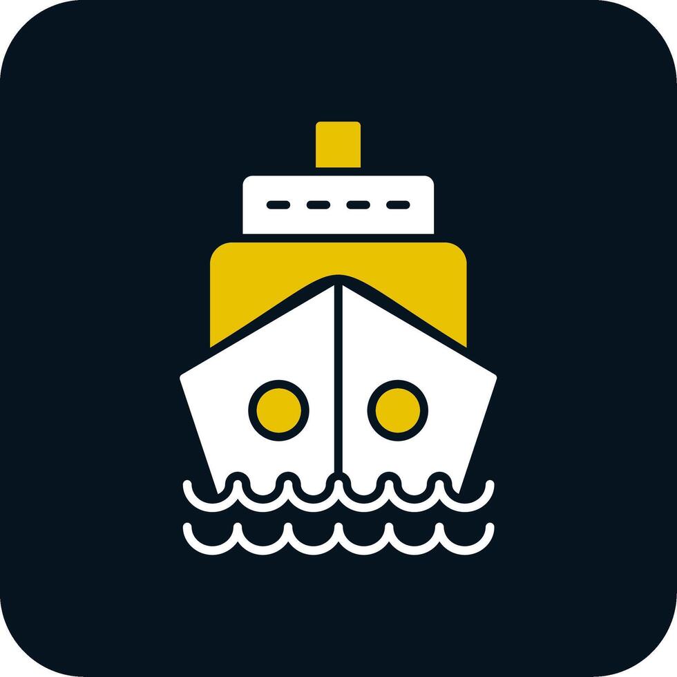 schip glyph twee kleur icoon vector