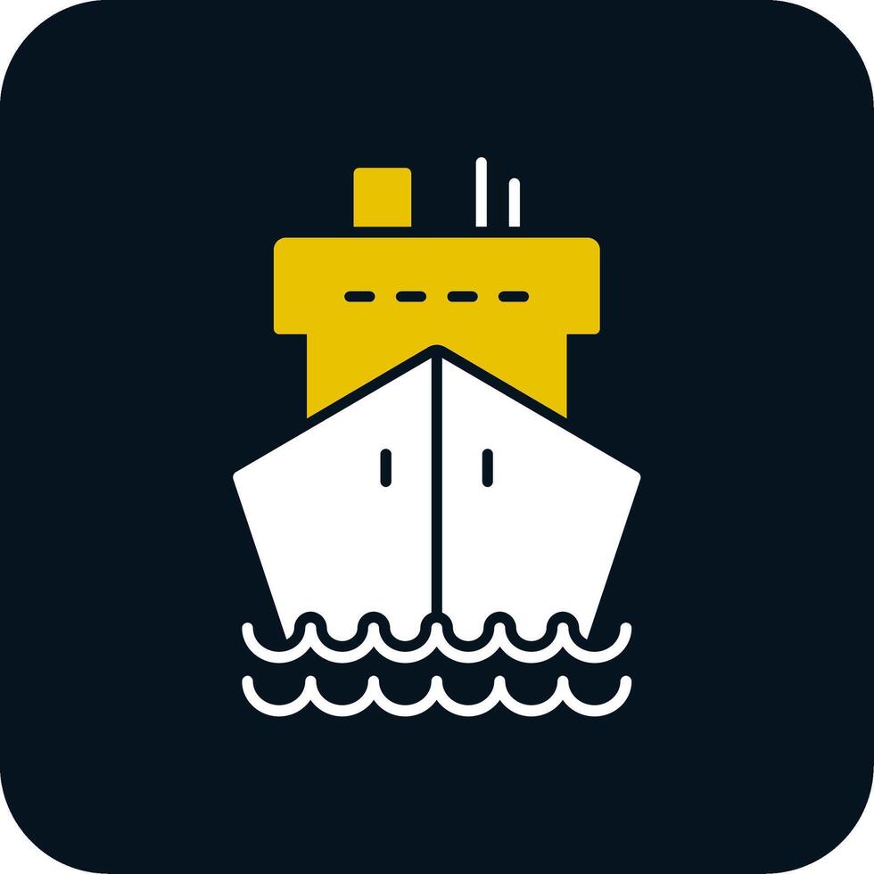 lading schip glyph twee kleur icoon vector