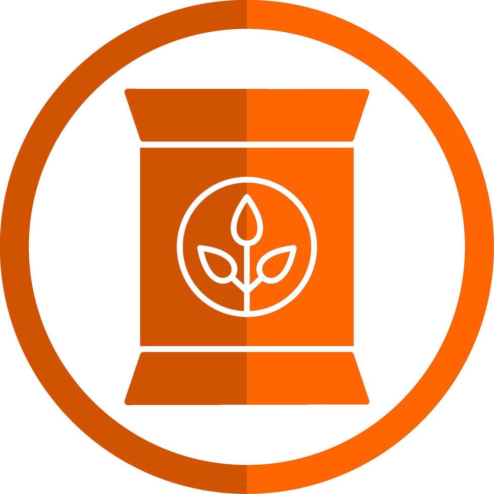 kunstmest glyph oranje cirkel icoon vector