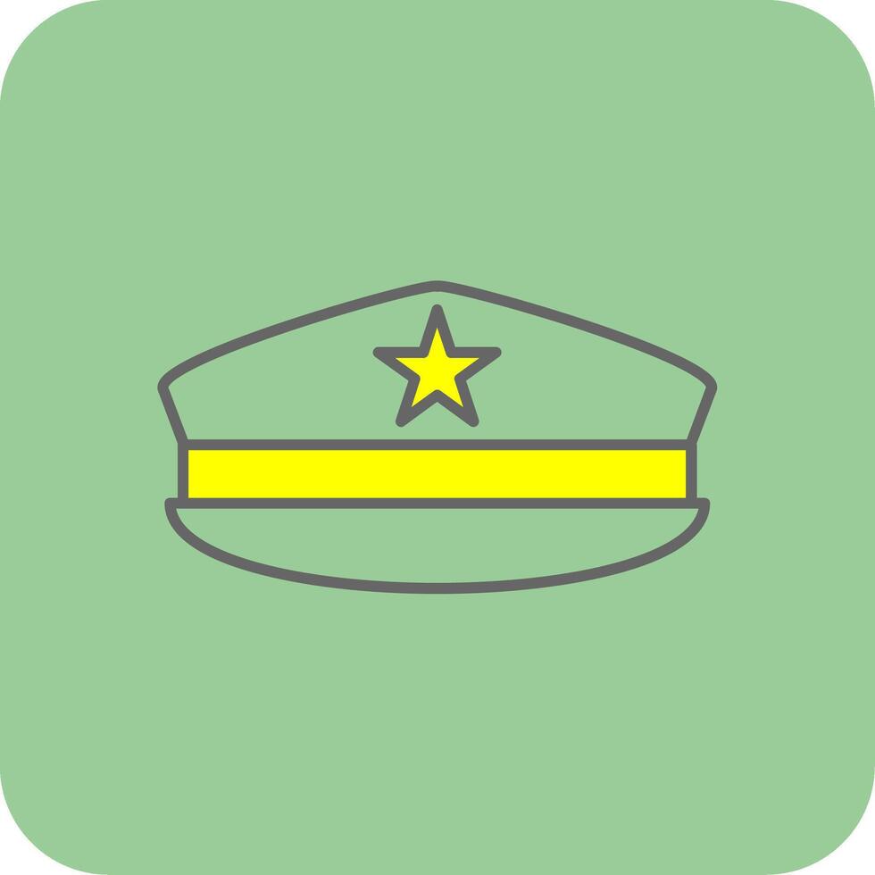 leger hoed gevulde geel icoon vector
