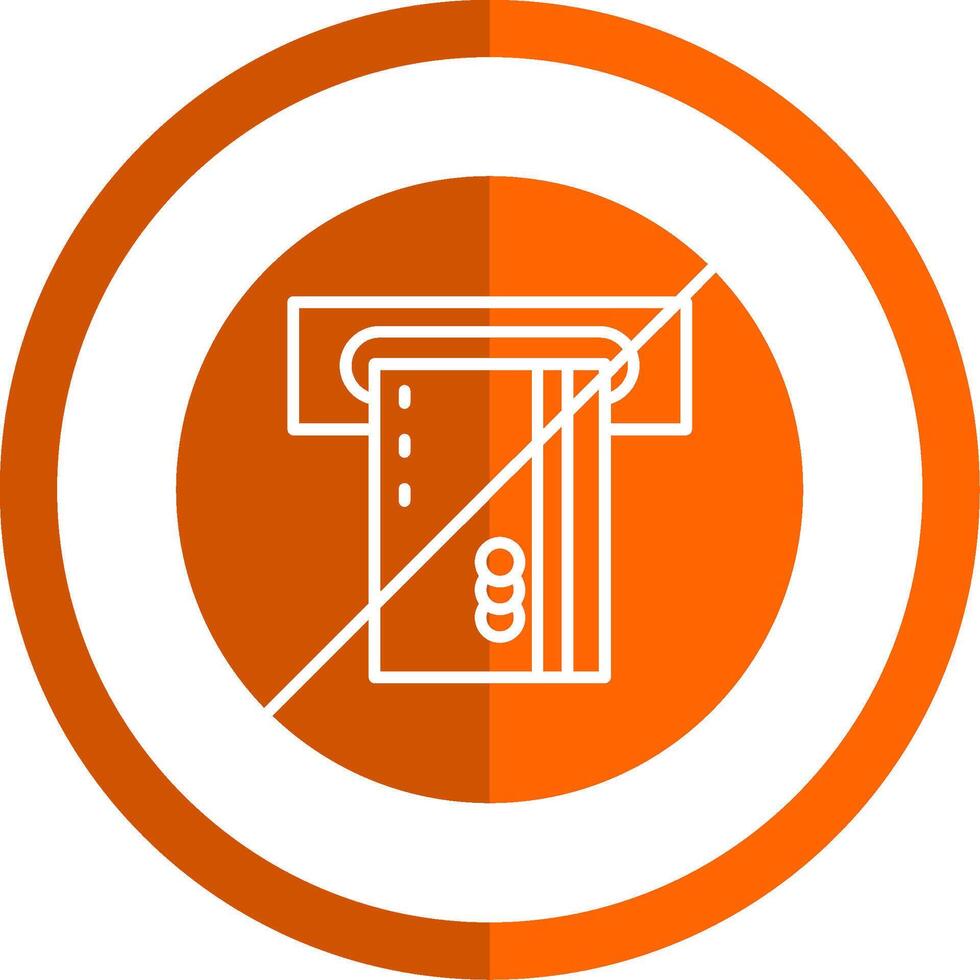 Nee credit kaart glyph oranje cirkel icoon vector