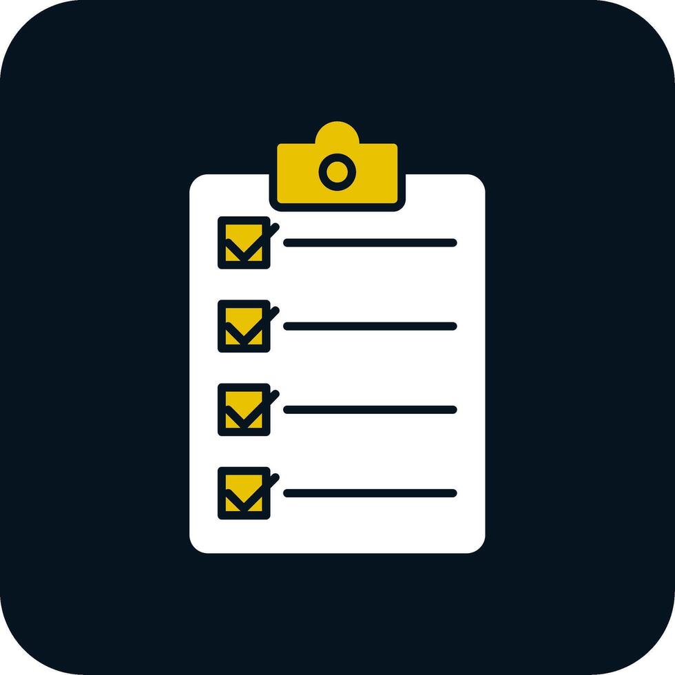checklist glyph twee kleuren icoon vector