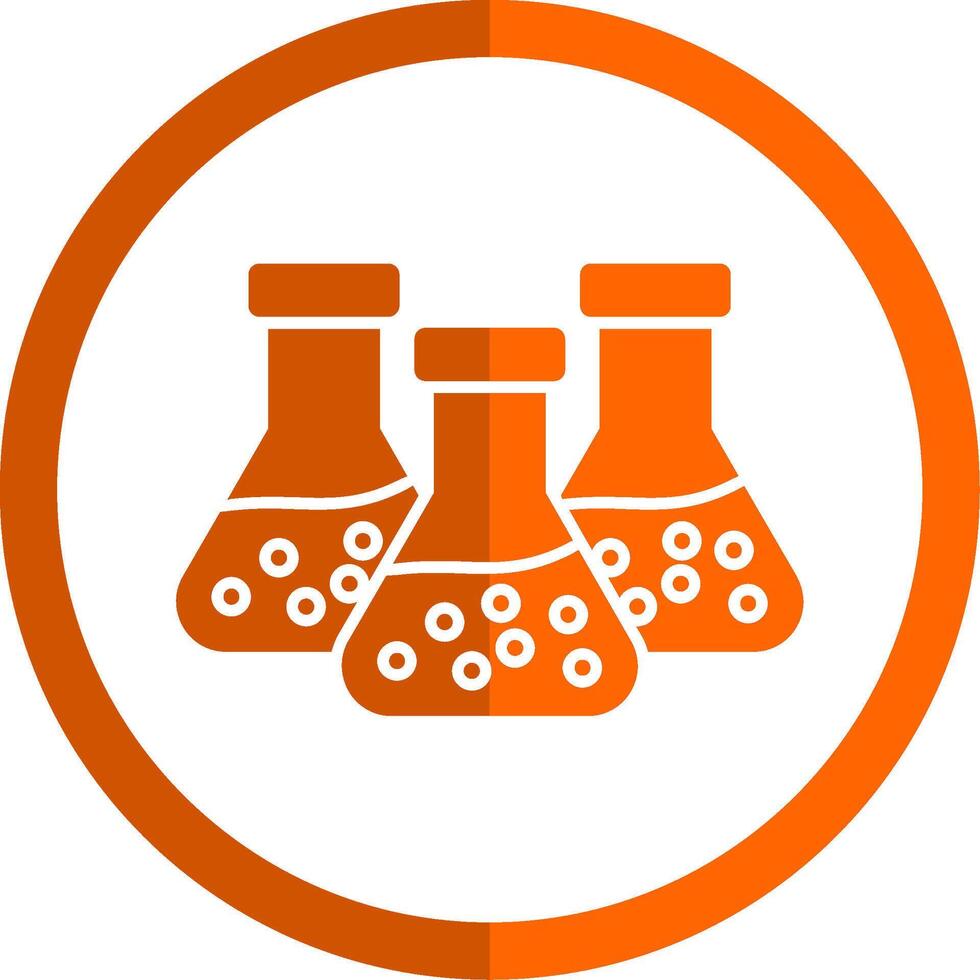 chemie glyph oranje cirkel icoon vector