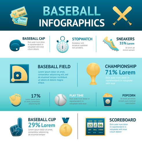 Honkbal Infographics Set vector