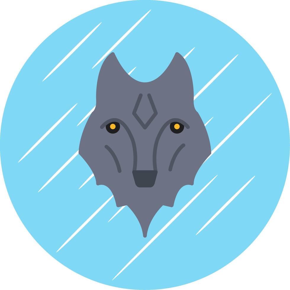 wolf vlak blauw cirkel icoon vector
