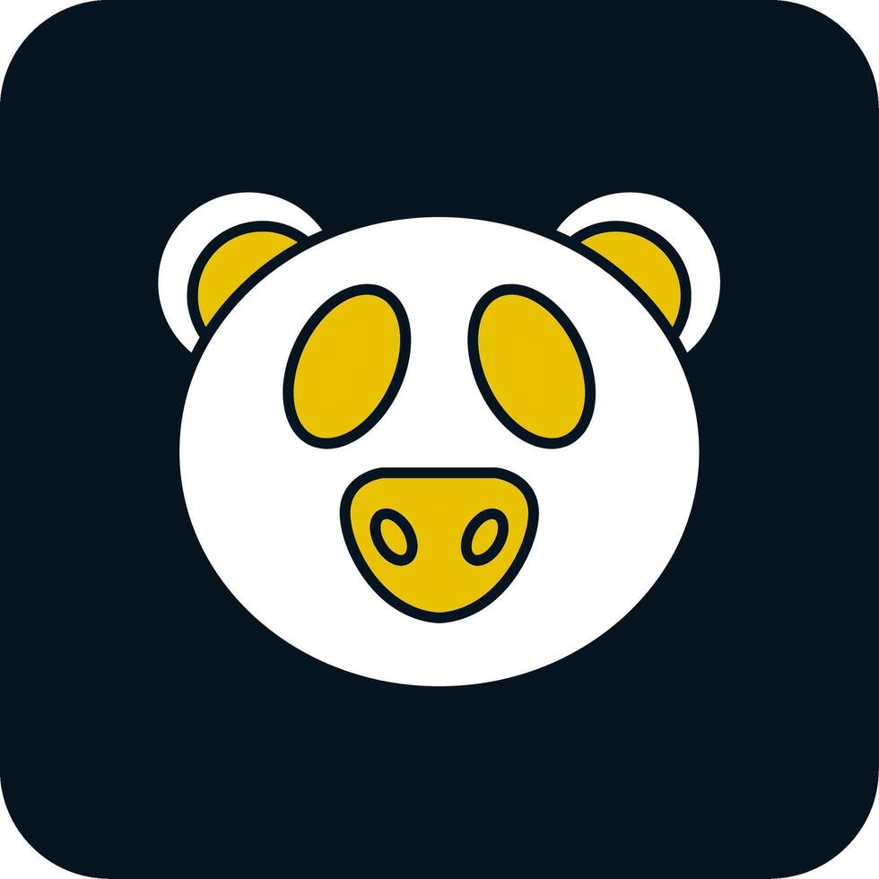 panda glyph twee kleur icoon vector