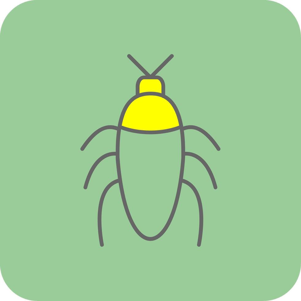 insect gevulde geel icoon vector