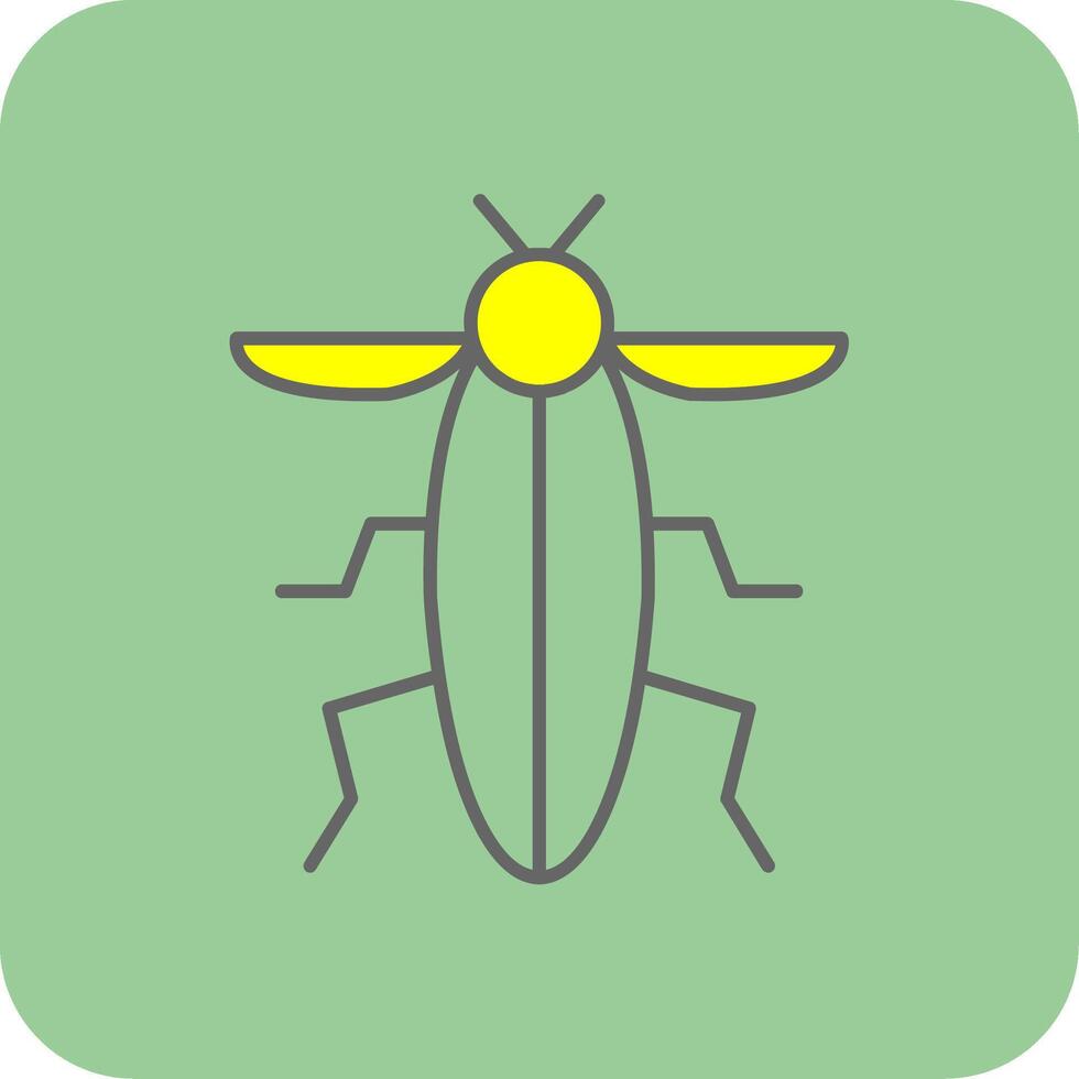 insect gevulde geel icoon vector