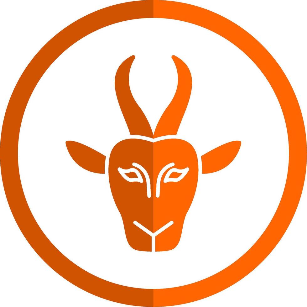 gazelle glyph oranje cirkel icoon vector