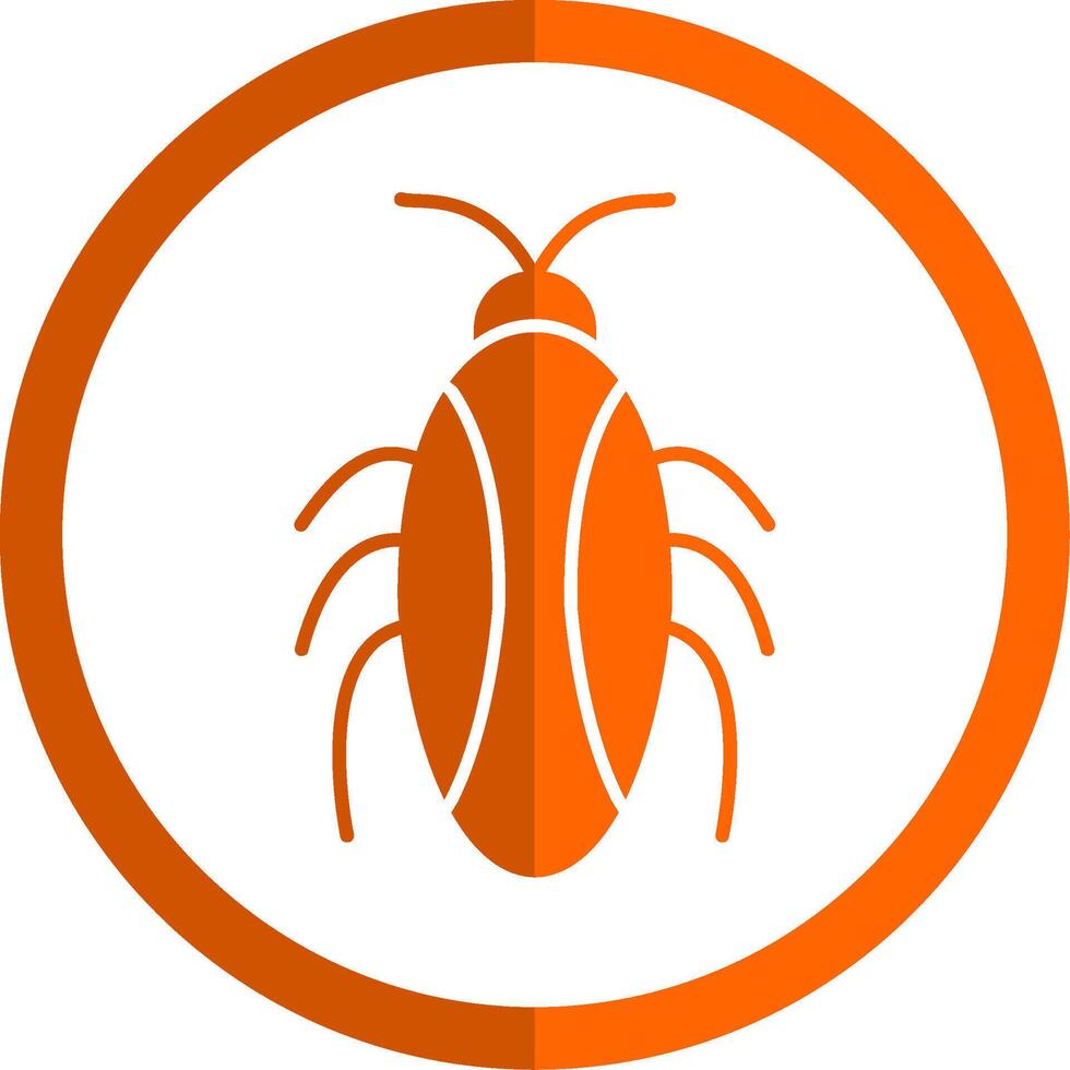 kakkerlak glyph oranje cirkel icoon vector