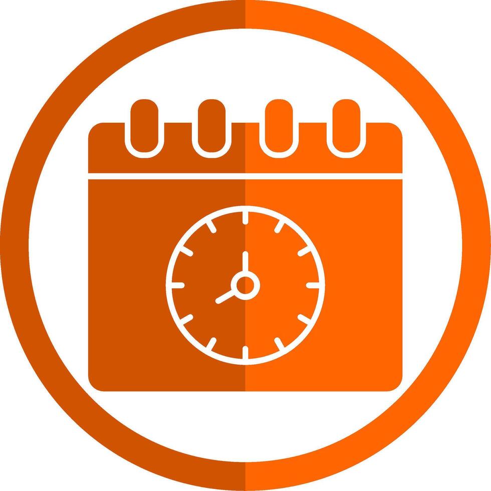 tijd en datum glyph oranje cirkel icoon vector