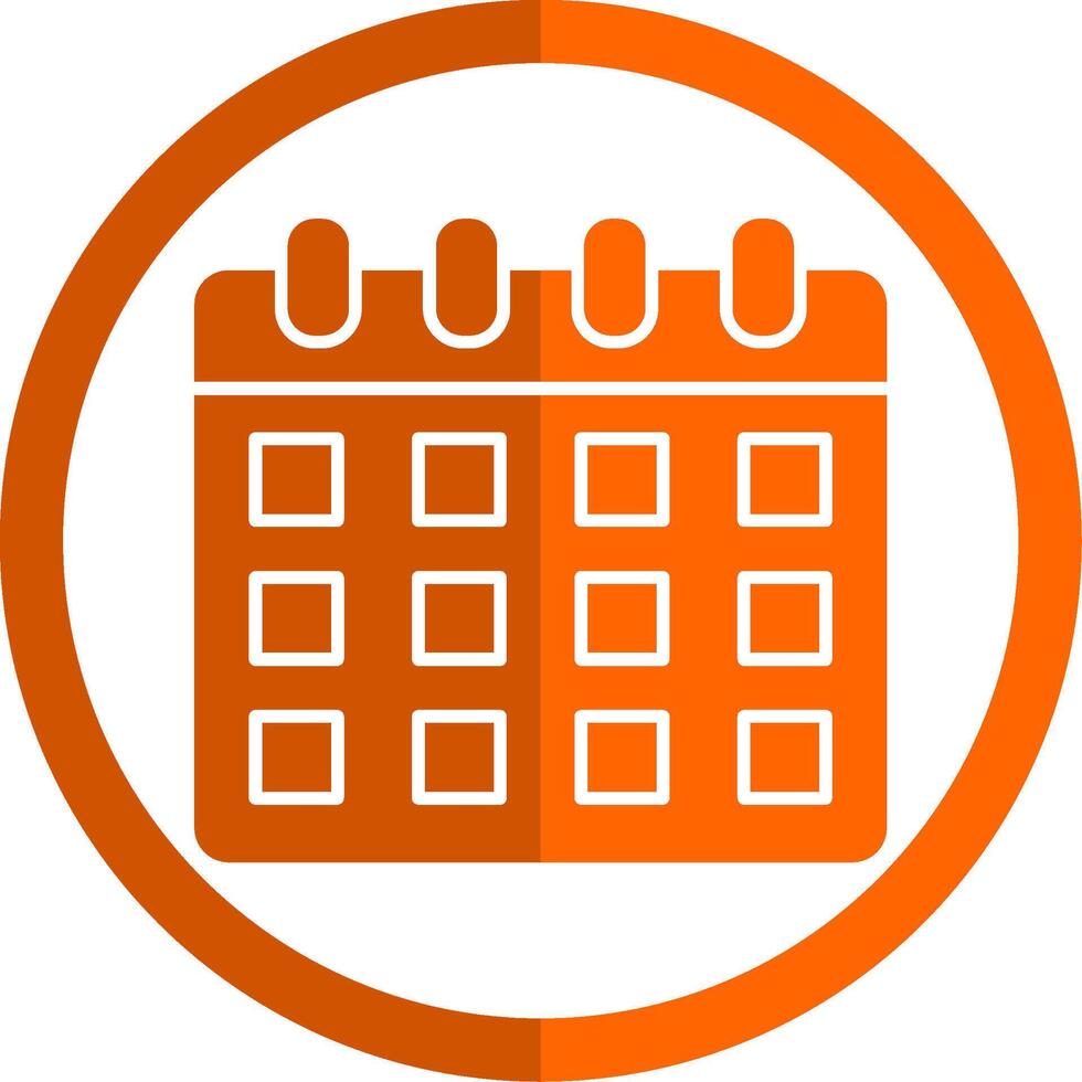 kalender glyph oranje cirkel icoon vector