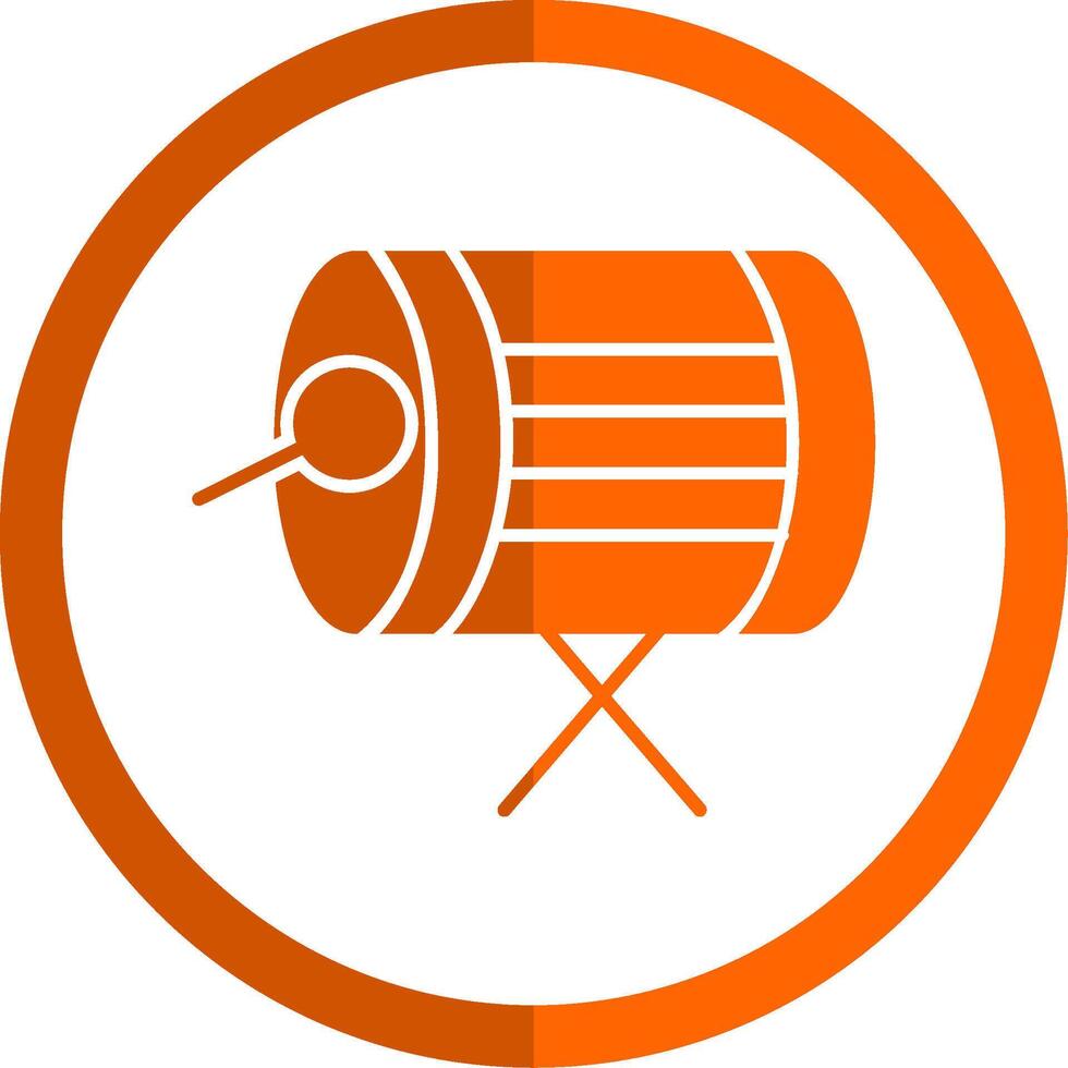 bedug glyph oranje cirkel icoon vector