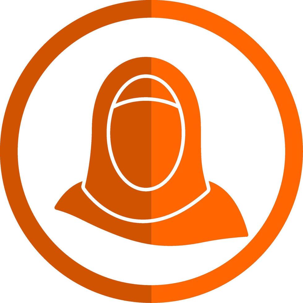hijab glyph oranje cirkel icoon vector
