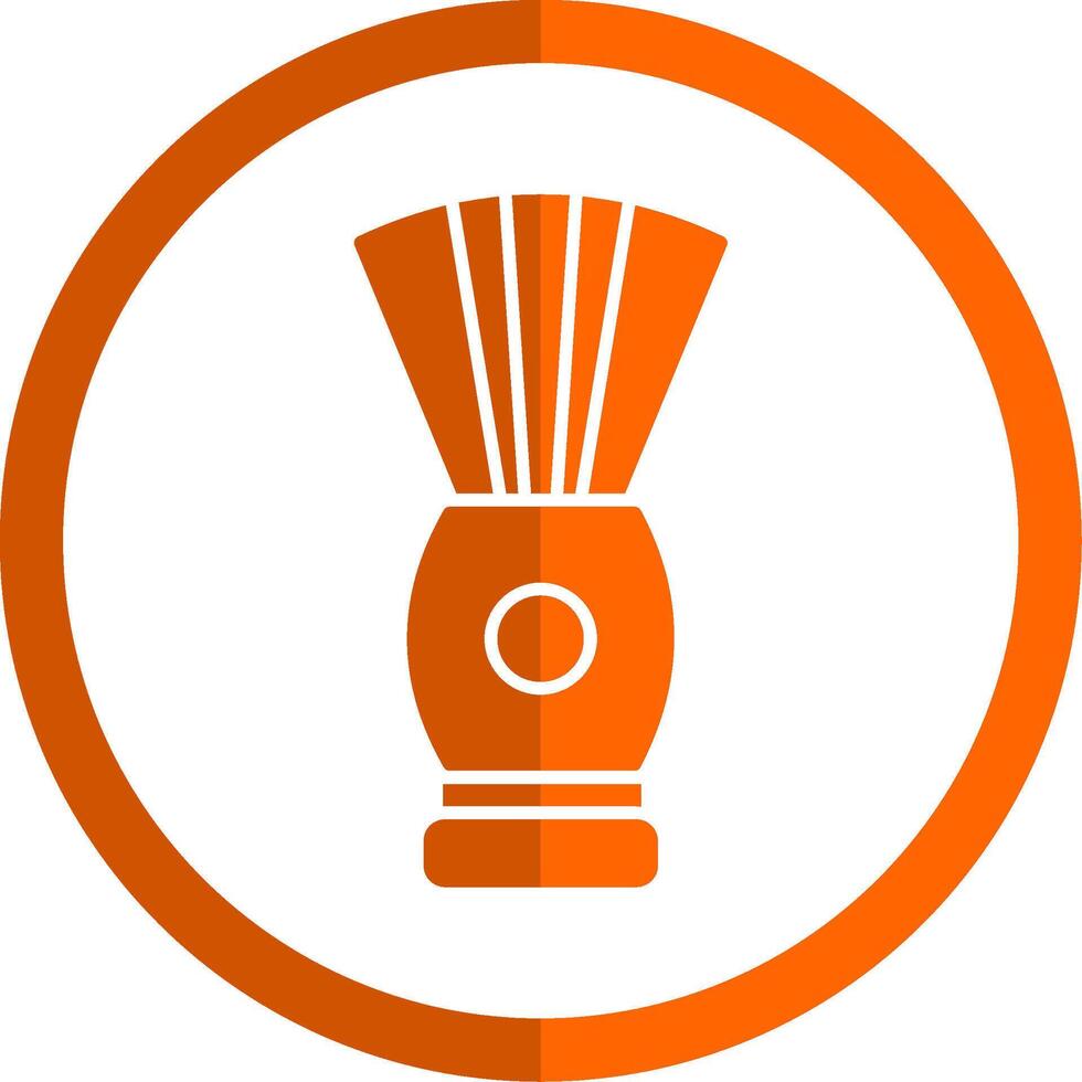 scheren borstel glyph oranje cirkel icoon vector