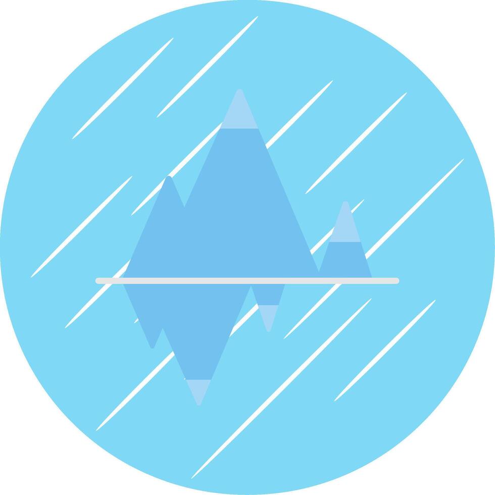 gletsjer vlak blauw cirkel icoon vector