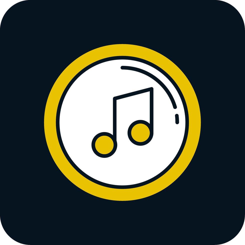 muziek- Notitie glyph twee kleur icoon vector