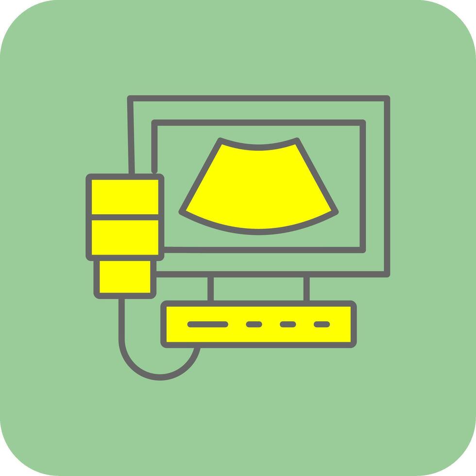 echografie gevulde geel icoon vector
