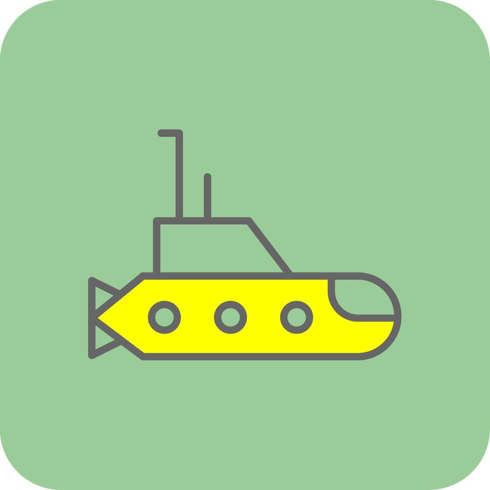 onderzeeër gevulde geel icoon vector