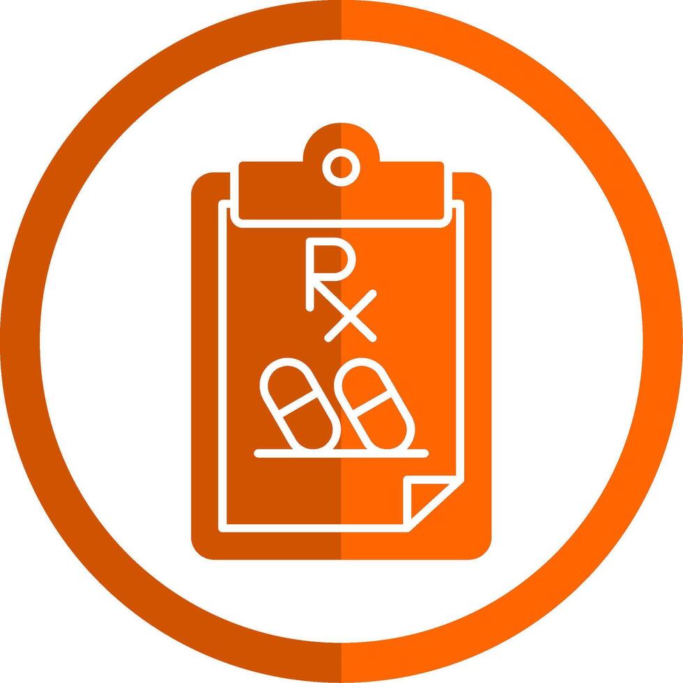 voorschrift glyph oranje cirkel icoon vector