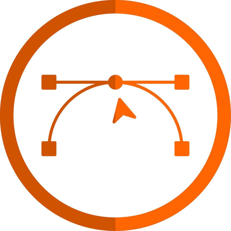 anker punt glyph oranje cirkel icoon vector