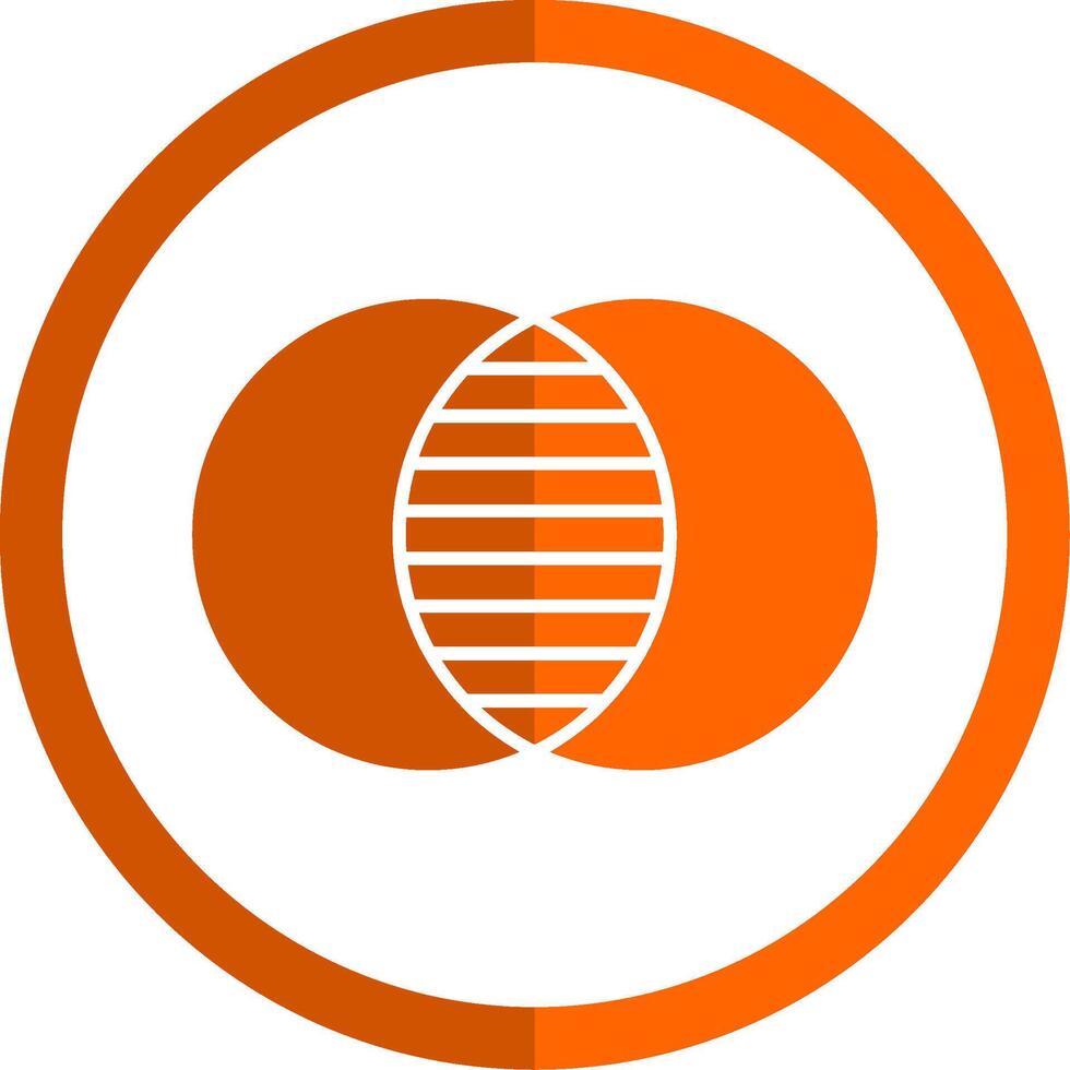 overlappen glyph oranje cirkel icoon vector