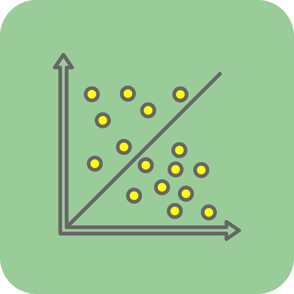 verstrooien diagram gevulde geel icoon vector