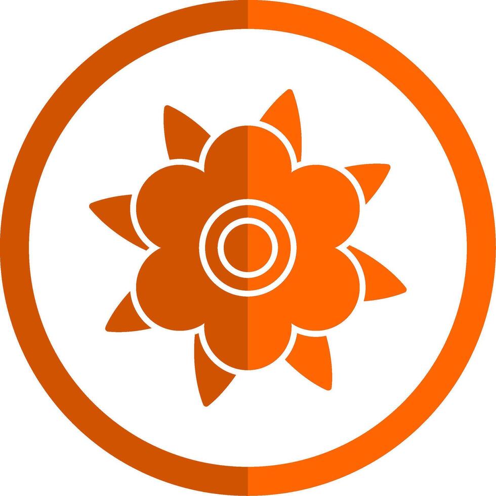 dahlia glyph oranje cirkel icoon vector