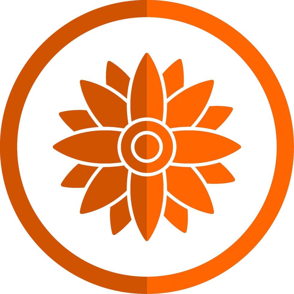 zonnebloem glyph oranje cirkel icoon vector