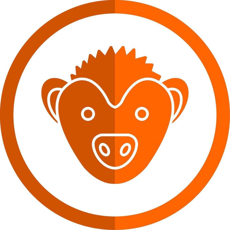 egel glyph oranje cirkel icoon vector