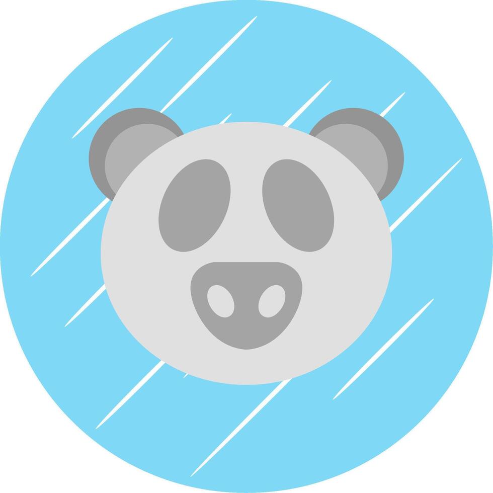 panda vlak blauw cirkel icoon vector