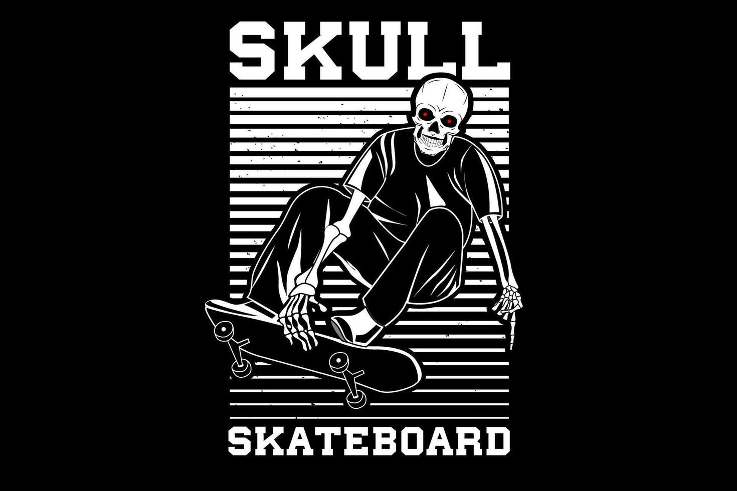 schedel skateboard ontwerp silhouet vector