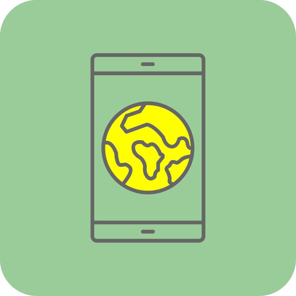smartphone gevulde geel icoon vector