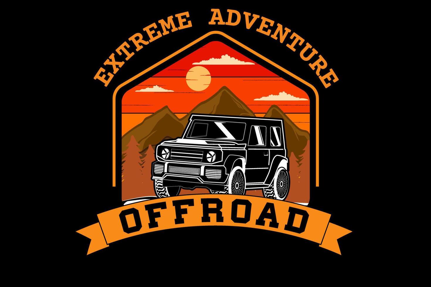 extreem avontuur off-road design vintage retro vector