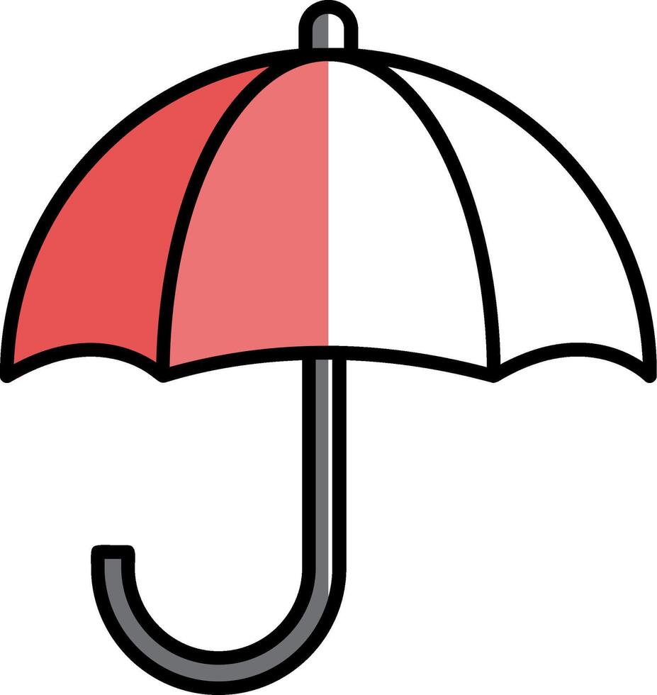 paraplu gevulde voor de helft besnoeiing icoon vector
