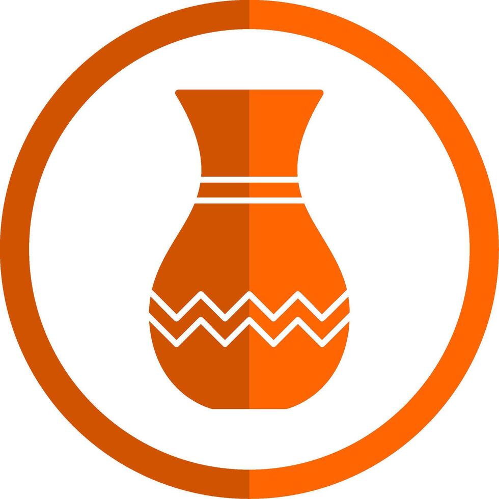 vaas glyph oranje cirkel icoon vector