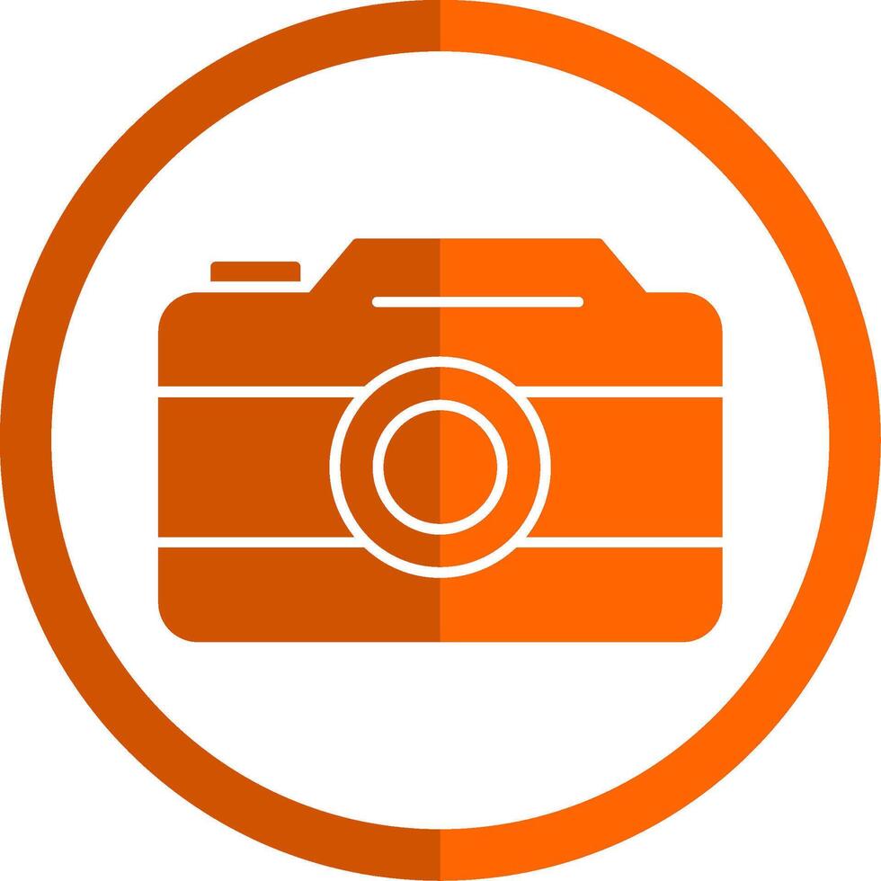 foto camera glyph oranje cirkel icoon vector