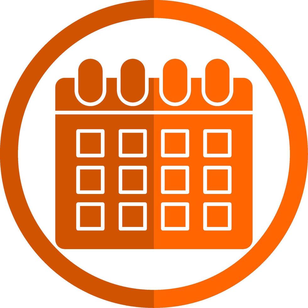 kalender glyph oranje cirkel icoon vector