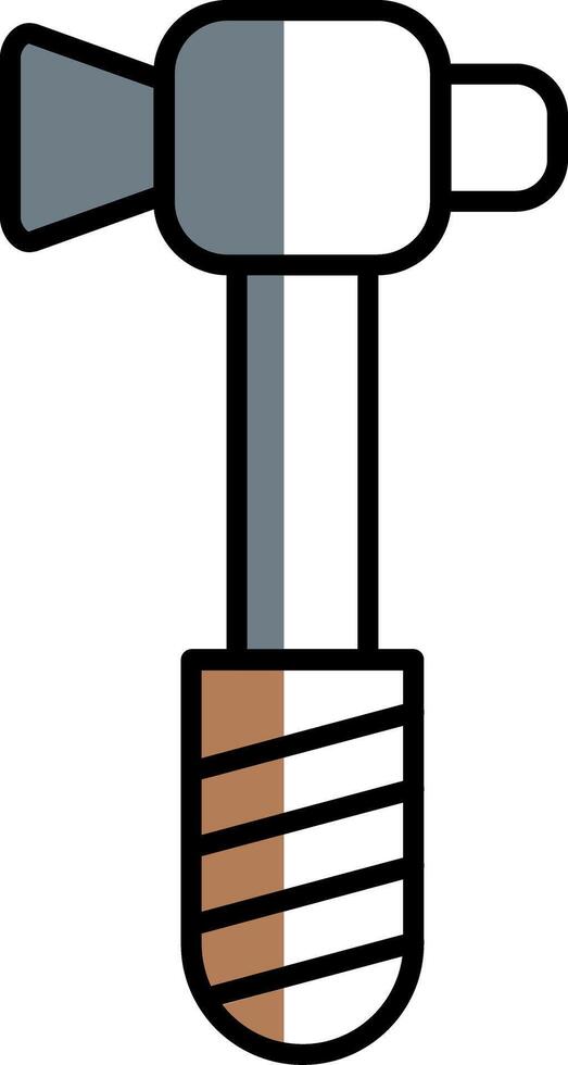 hamer gevulde voor de helft besnoeiing icoon vector