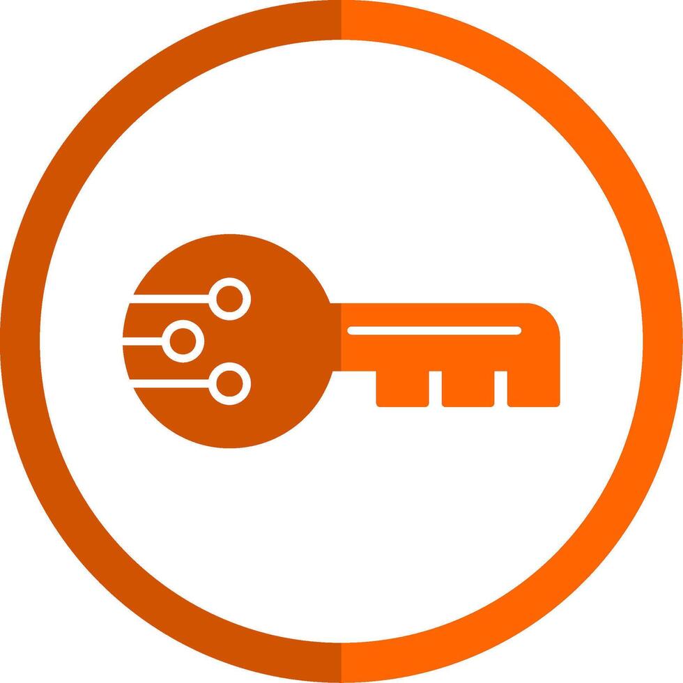 cyber veiligheid glyph oranje cirkel icoon vector