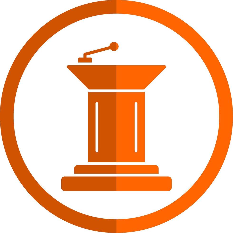 podium glyph oranje cirkel icoon vector