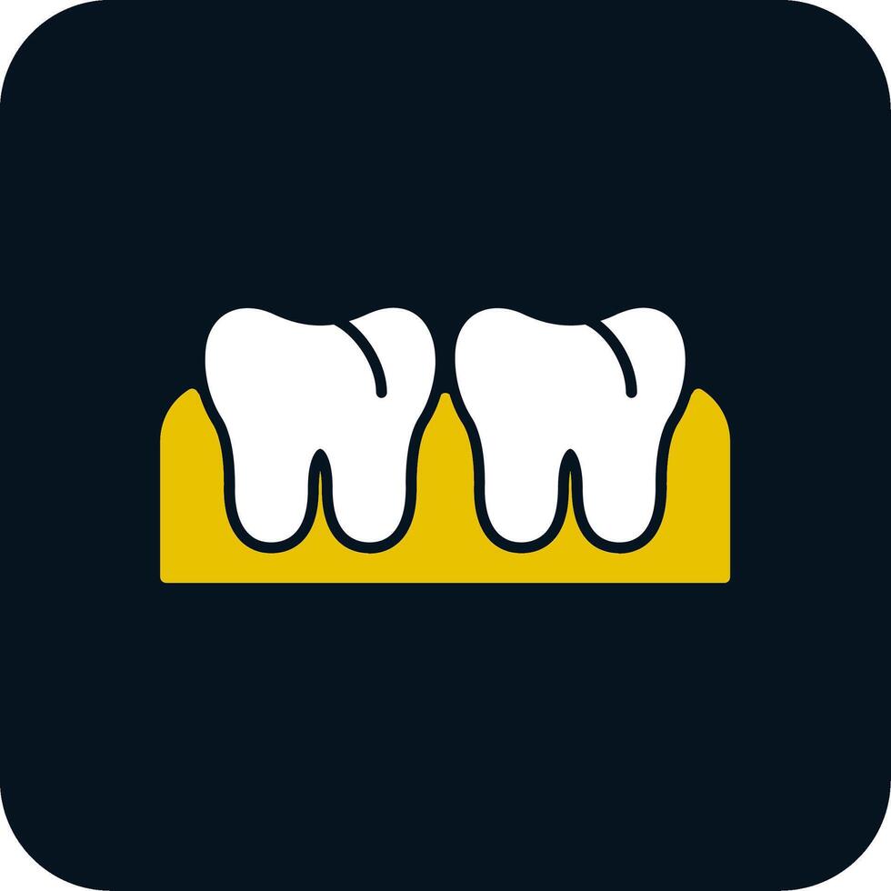 gingivitis glyph twee kleur icoon vector