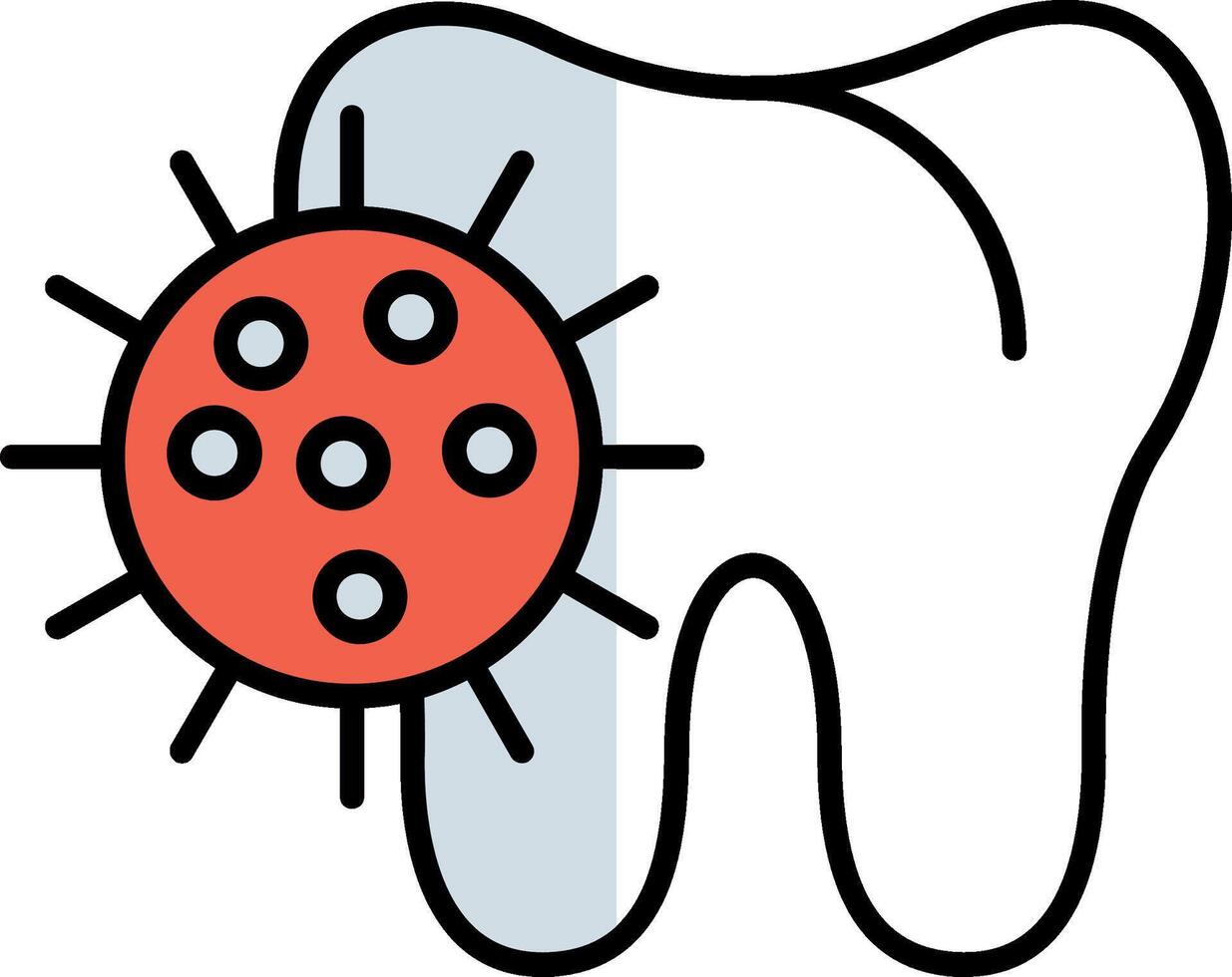 bacterie gevulde voor de helft besnoeiing icoon vector