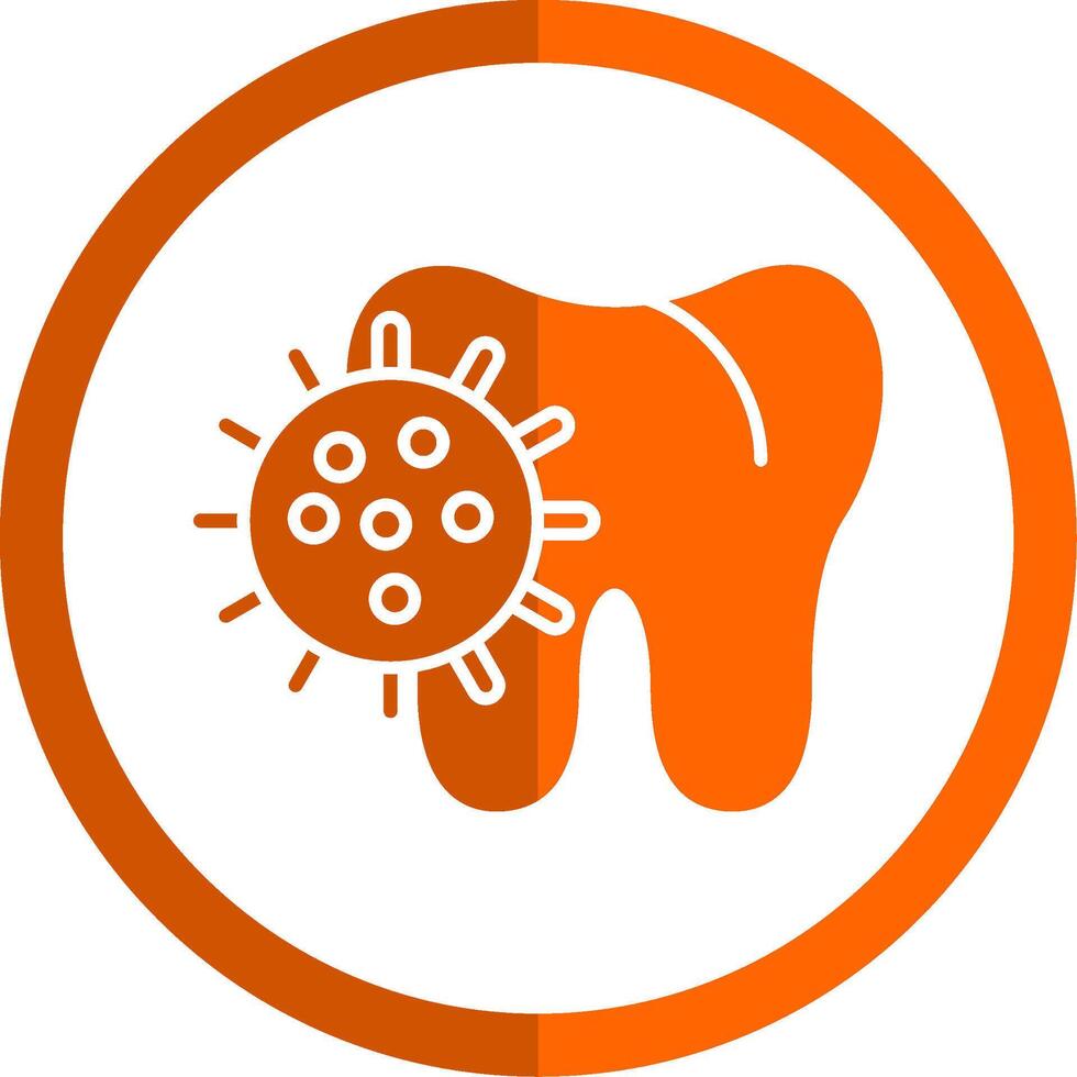 bacterie glyph oranje cirkel icoon vector