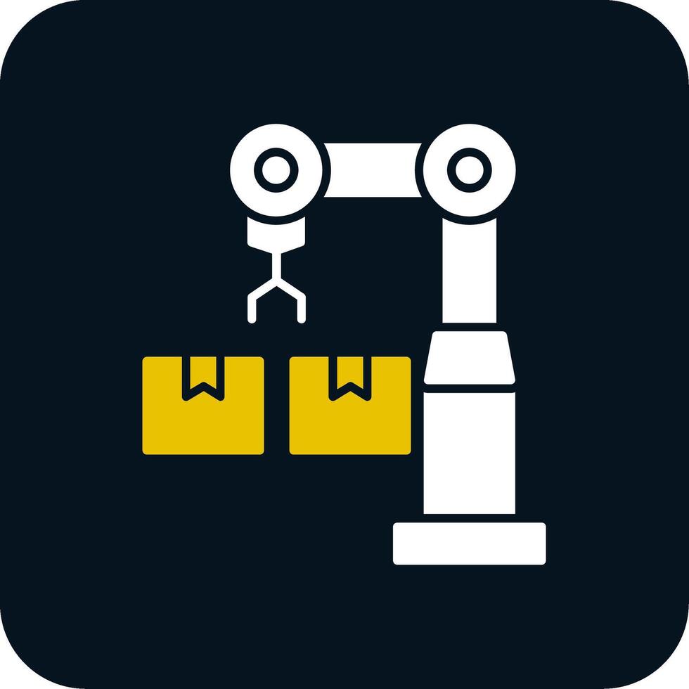 industrieel robot glyph twee kleur icoon vector