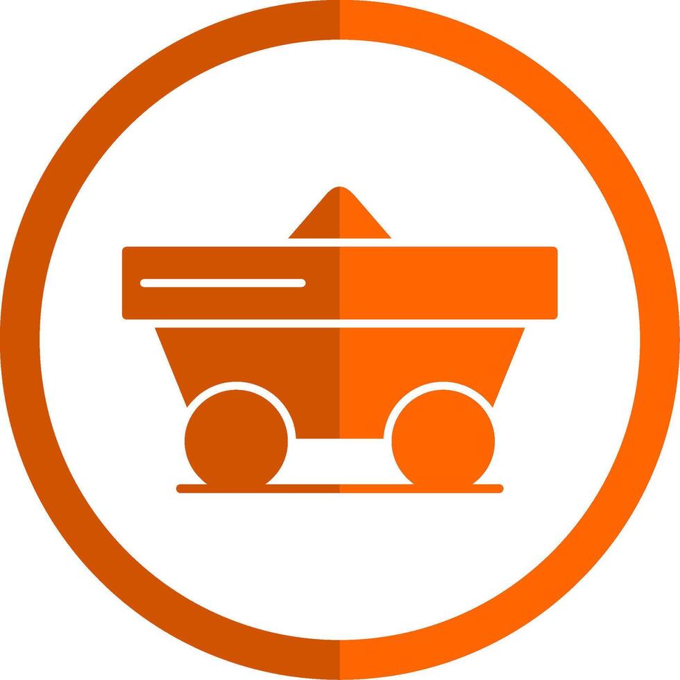 trolley glyph oranje cirkel icoon vector