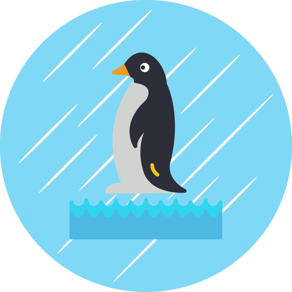 pinguïn vlak blauw cirkel icoon vector