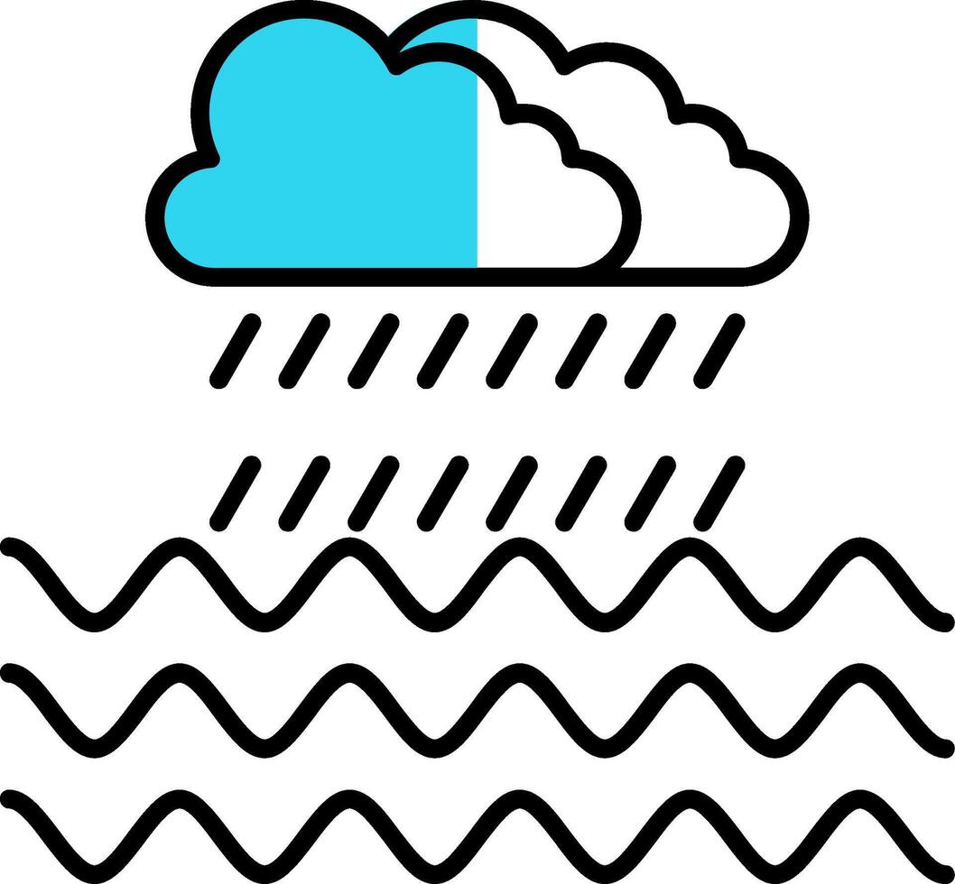 regen gevulde voor de helft besnoeiing icoon vector