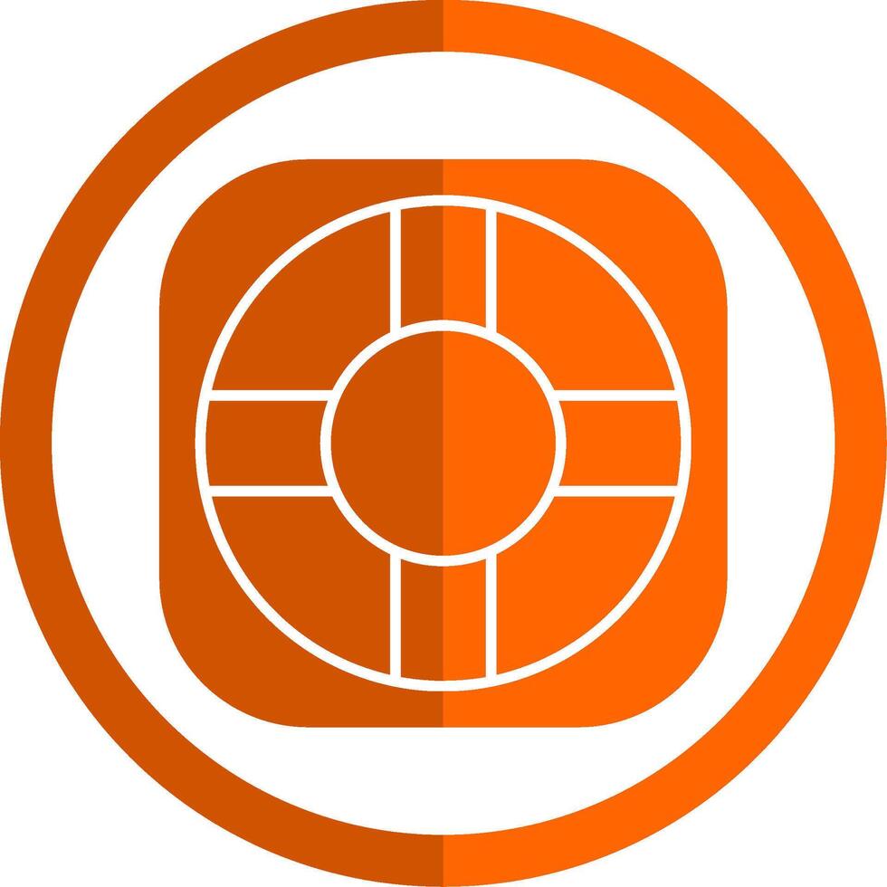 reddingsboei glyph oranje cirkel icoon vector